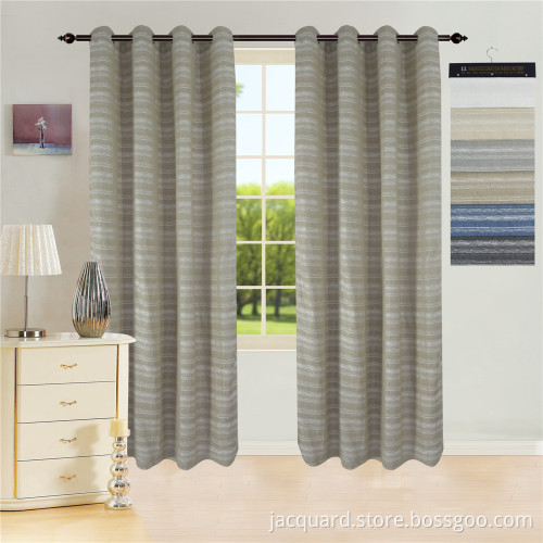 Stripe Jacquard Grommet Curtain
